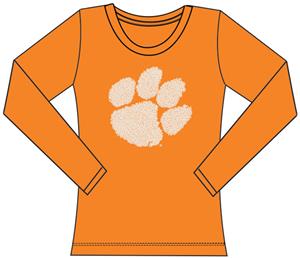 Clemson Tigers Womens Jeweled Long Sleeve Top