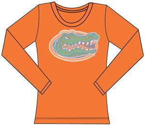Florida Gators Womens Jeweled Long Sleeve Top