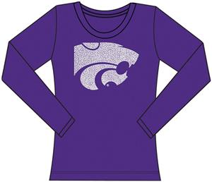 Kansas State Womens Jeweled Long Sleeve Top