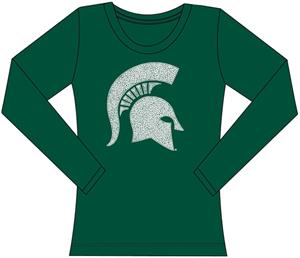 Michigan State Womens Jeweled Long Sleeve Top