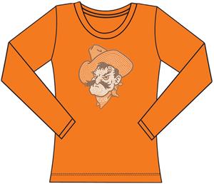 Oklahoma State Womens Jeweled Long Sleeve Top