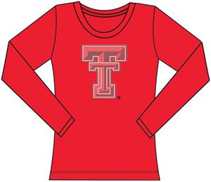 Texas Tech Womens Jeweled Long Sleeve Top