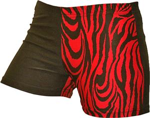 Gem Gear 4 Panel Red Zebra Compression Shorts