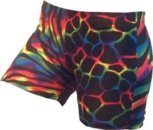 Gem Gear 4 Panel Zebra/Giraffe Tie Dye Shorts