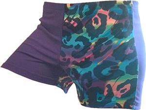 Gem Gear 4 Panel Purple Neon Tie Dye Leopard Short