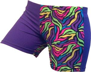 Gem Gear 4 Panel Purple Neon Electro Brite Shorts