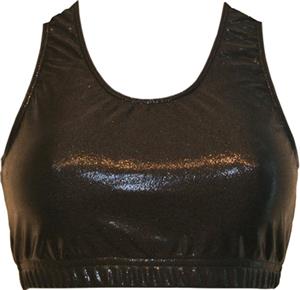 Gem Gear Black Metallic Racer Back Sports Bra