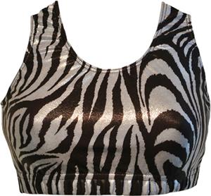Gem Gear B & W Metallic Zebra Racer Back Bra