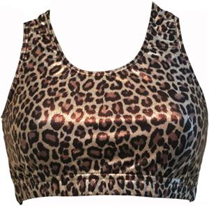 Gem Gear Brown Leopard Metallic Racer Back Bra