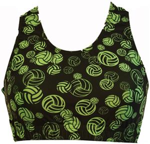 Gem Gear Green Volleyballs Racer Back Bra