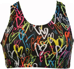 Gem Gear Neon Hearts Racer Back Bra