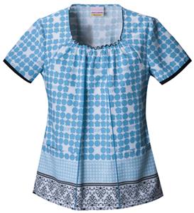 Skechers Women's Smocked Round Neck Scrub Top