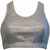 Gem Gear Silver Hologram Metallic Racer Back Bra Gem Gear Silver Hologram Metallic Racer Back Bra