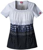 Dickies Women's Fashion Print Sq Neck Scrub Tops