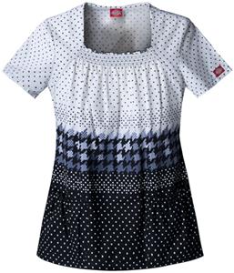 Dickies Women's Fashion Print Sq Neck Scrub Tops