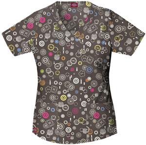 Dickies Women's Gen Flex Print Mock Neck Scrub Top
