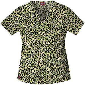 Dickies Women's Gen Flex Print V-Neck Scrub Tops