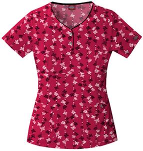 Dickies Women's Gen Flex Print Henley Scrub Tops