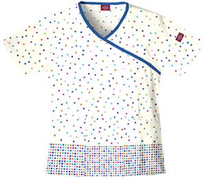 Dickies Women's EDS Print Mock Wrap Scrub Tops