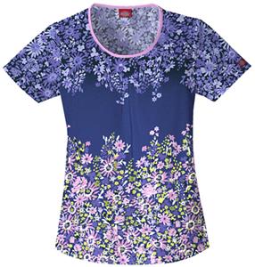Dickies Women's Fashion Print Rnd Neck Scrub Tops