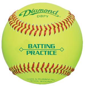 Diamond Optic Yellow Batting Practice Baseballs - Baseball Equipment & Gear