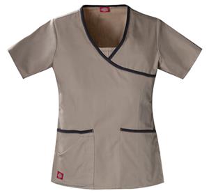 Dickies Women's Hip Flip Mock Wrap Scrub Tops