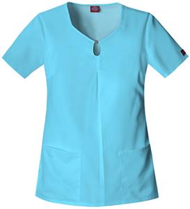 Dickies Women's Natural Keyhole Scrub Tops