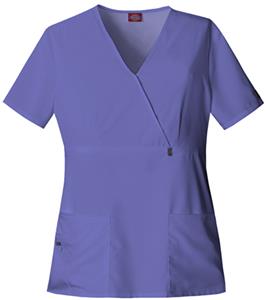 Dickies Women's Natural Mock Wrap Scrub Tops