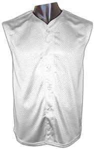Button Sleeveless Mesh Baseball Jersey-Closeout