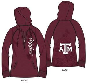 Texas A&M Womens Burnout Fleece Hoody