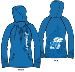 Kansas Jayhawks Womens Burnout Fleece Hoody