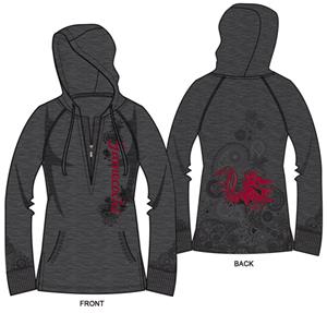 South Carolina Womens Burnout Fleece Hoody