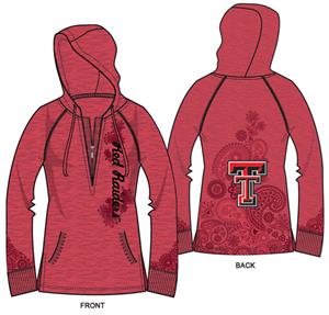 Texas Tech Womens Burnout Fleece Hoody