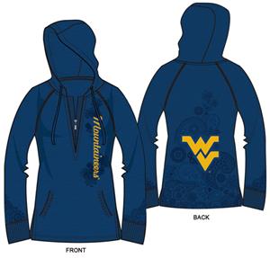 West Virginia Womens Burnout Fleece Hoody