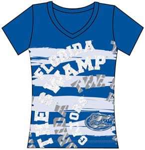 Florida Gators Womens V-Neck Jewel & Foil Shirt