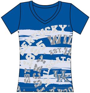 Kentucky Wildcats Womens V-Neck Jewel & Foil Shirt