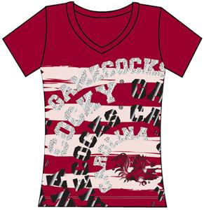 South Carolina Womens V-Neck Jewel & Foil Shirt