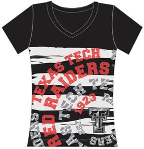 Texas Tech Womens V-Neck Jewel & Foil Shirt