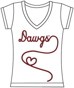 Mississippi State Women V-Neck Metallic Script Top