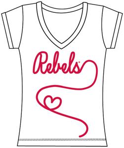Ole Mississippi Womens V-Neck Metallic Script Top
