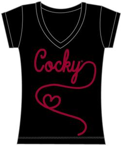 South Carolina Womens V-Neck Metallic Script Top