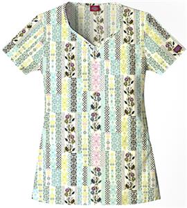 Dickies Women's Enzyme Print V-Neck Scrub Tops