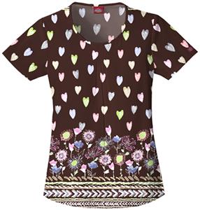 Dickies Women's Hip Flip Print Rnd Neck Scrub Tops