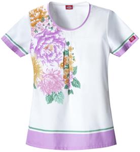 Dickies Women's Fashion Print Rnd Neck Scrub Tops