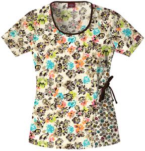 Dickies Women's Fashion Print Scoop Neck Scrub Top