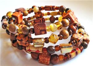 Zebra/Giraffe/Leopard Mix Memory Wire Bracelet