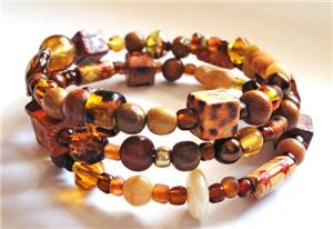 Zebra/Giraffe/Leopard Mix Memory Wire Bracelet