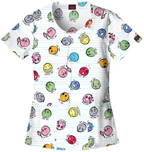 Dickies Women's Hip Flip Print Rnd Neck Scrub Tops
