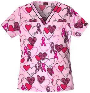 Dickies Women's EDS Print V-Neck Scrub Tops