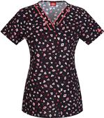 Dickies Women's EDS Print V-Neck Scrub Tops Dickies Women's EDS Print V-Neck Scrub Tops